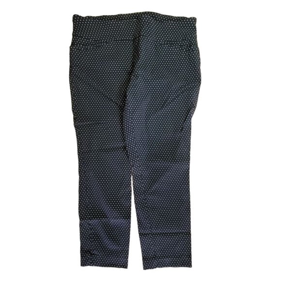 Van Heusen Polkadot Stretch Capri Pant Black White Women's Plus 16 Peddle Pusher - Picture 1 of 10